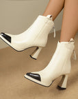Women’s Retro Pointed-Toe Mid-Calf Boots – Elegant High-Heel PU Fashion Boots