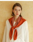 Women’s 100% Mulberry Silk Scarf – Luxury Double Crepe Square Wrap