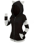 Women’s Thickened Cat Ear Zipper Hoodie – Playful Comfort Meets Cozy Streetwear