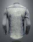 ⚡ Punk Floral Denim Shirt – Rebel with a Cause