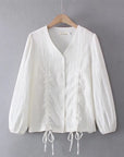 Women's Plus Size Boho Shirt - Oversized Long Sleeve Cover-Up