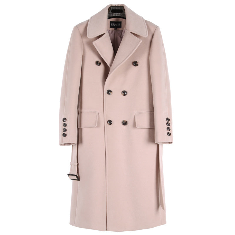 Men’s Extra-Long Sweater Coat with Belt – Refined Winter Statement