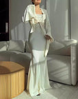 Ice Silk Sling Dress Set - Lace-Up Luxury