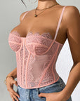 WOMEN'S Corset Eyelash Lace See-Through Sling Tunic – Pure Desire, Sheer Elegance