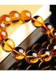 WOMEN Kumquat Yellow Pixiu Crystal Bracelet – Wealth-Attracting Ethnic Jewelry – Natural Stone & Sequins