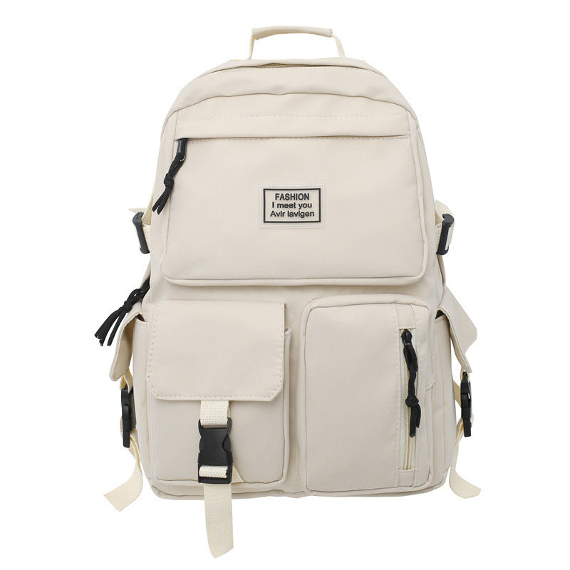 Unisex Trendy Nylon Backpack – Lightweight School & Travel Everyday Bag