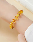 Women’s Yellow Transparent Glass Bracelet – Elegant Glow with Chinese Charm