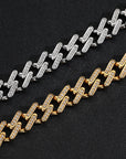 Men’s Diamond-Cut Titanium Steel Cuban Chain Set - Gold/Silver Bracelet (21cm) & Necklace (60cm) Unisex Hip-Hop Jewelry