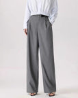 Women’s Loose Casual Work Pants - High Waist Viscose Trousers (Coffee/Gray/Black, S-XL) Office Commute Wide Leg Pants
