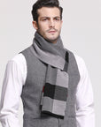 Écharpe en laine tricotée pour homme, style britannique