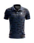 Men Golf Print Short-Sleeved Polo Shirt – Breathable Cotton Spandex Floral Performance Golf Top