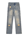 Men's Vintage Blue Washed Jeans – Classic Mid-Rise Straight Fit – Comfortable Everyday Denim