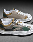 Women's Zebra Print Platform Sneakers - Couple Heelless Chunky Shoes (3-5cm Mid Heel, 8 Colors, EU 36-44) Breathable Canvas & Leather