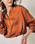 Loose Real Silk Shirt For Women