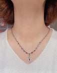 Women’s Natural Brazilian Tourmaline Necklace – Sterling Silver Pendant