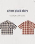 Loose Short Plaid Fashion Short Sleeve Shirt