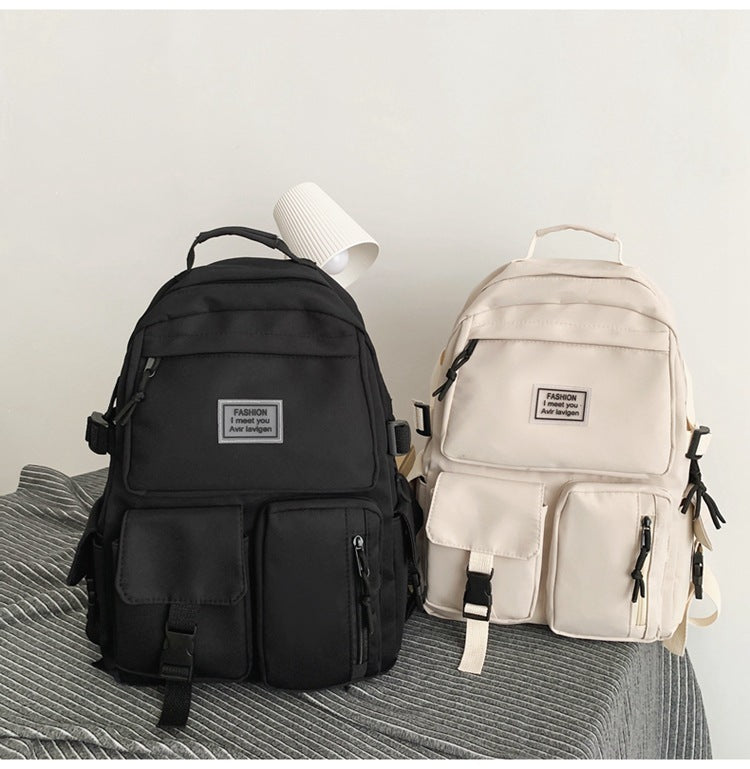 Unisex Trendy Nylon Backpack – Lightweight School & Travel Everyday Bag