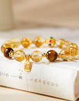 Women’s Yellow Transparent Glass Bracelet – Elegant Glow with Chinese Charm