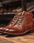 Bottines à lacets en cuir pour homme – Un style robuste et un confort tout au long de la journée