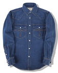 Chemise en jean à fleurs - Coton délavé vintage