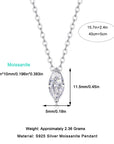 Women’s Moissanite Horse Eye Pendant Necklace – 925 Silver YIS Style Luxury Jewelry