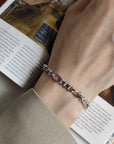 Bracelet géométrique pour femme en or 18 carats/or blanc – Bijoux minimalistes de luxe