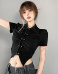 🖤 Women’s Cropped Printed Top – Hot Girl Street Style