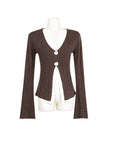 Waist-tight Slimming Two-piece Knitted Shirt