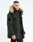 Veste longue d'hiver en coton pour homme – Doublure en vinyle-polyester