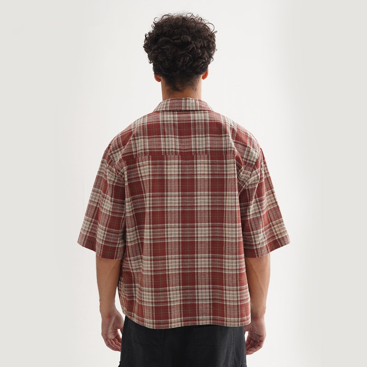 Loose Short Plaid Fashion Short Sleeve Shirt