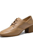 👢✨ Deep Mouth Lace-Up Leather Shoes – Modern Vintage Statement