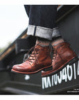 Bottines à lacets en cuir pour homme – Un style robuste et un confort tout au long de la journée