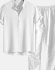 Men’s Printed Casual Suit – Loose Short Sleeve Shirt & Trousers Set