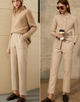 Women’s Slim Woolen Pants – Elegant Nine-Point Trousers for Commuting Chic