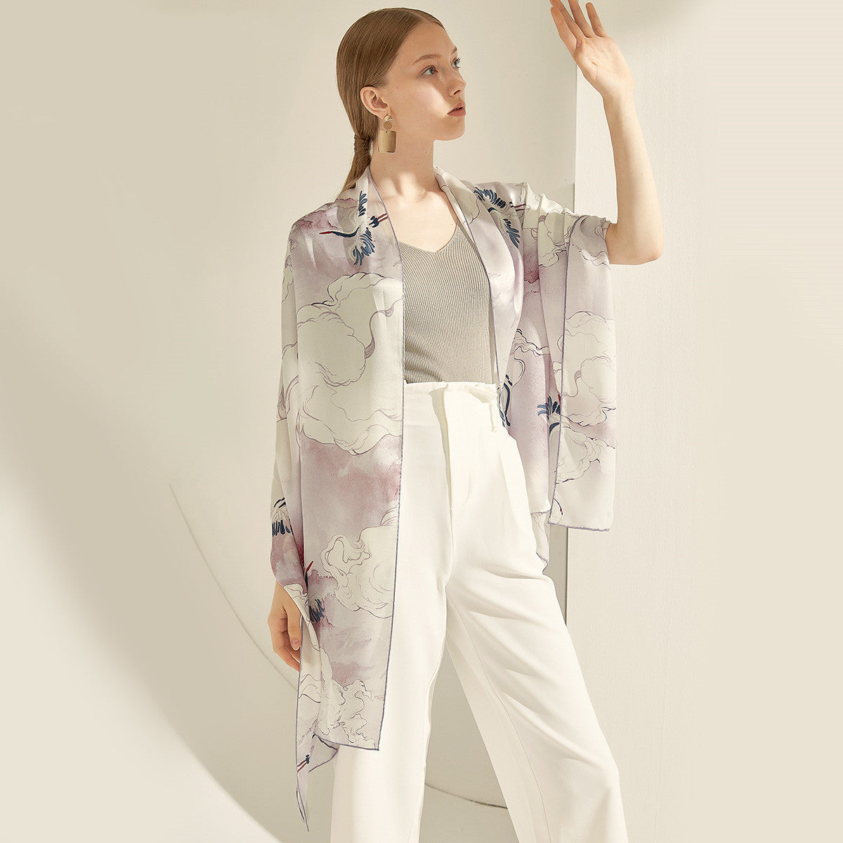 🦋✨ Jewel Butterfly Silk Scarf – Wearable Art for the Discerning Woman