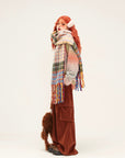 Women’s Versatile Square Scarf – Oil Painting Style Warm Wrap