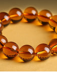 WOMEN Kumquat Yellow Pixiu Crystal Bracelet – Wealth-Attracting Ethnic Jewelry – Natural Stone & Sequins