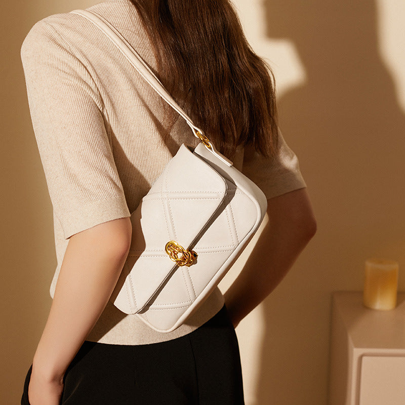 Sac à main en cuir véritable pour femme – Style rétro européen (22 x 14 cm) – Cuir de vachette souple à deux couches
