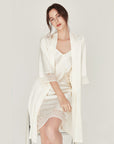 🌙 Women’s 100% Mulberry Silk Pajama Set – Sexy & Sophisticated (Wine Red/Off-White, M-XL)