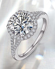 Bague femme incrustée de moissanite 3 carats