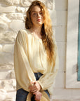 Women’s Loose Cotton-Linen Long Sleeve Blouse – Round Neck Casual Style