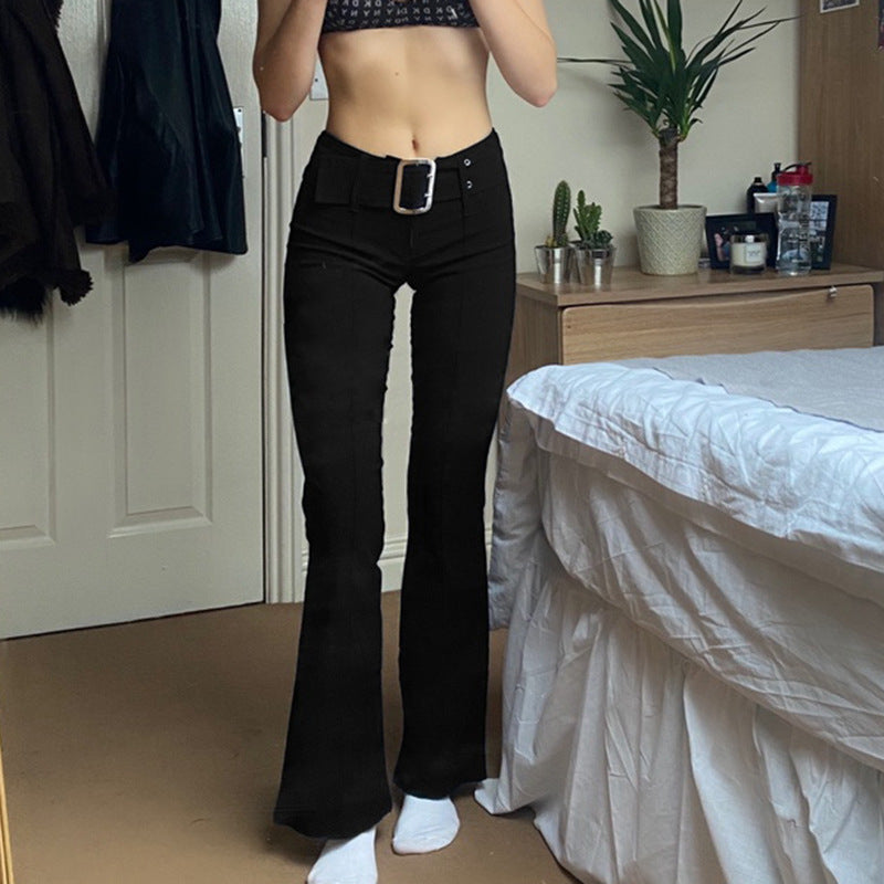 Pantalon classique en coton noir pour femme – Confortable au quotidien (tailles SL)