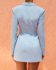 Women’s Blazer Dress Suit – Notched Collar Hollow-Out Button Jacket Style