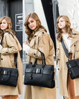 Women’s Faux Leather Laptop Bag – 13.3" Euro-Chic Tote