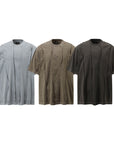 High Street American Retro Folding Patchwork Short-sleeved T-shirt Men