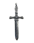 Men’s Silver Sword Pendant – Vintage Geometric Warrior Style