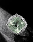 Bague de luxe en cristal vert naturel