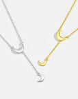 🌙 Moon & Star Pendant Necklace - 18K Gold/Platinum Plated