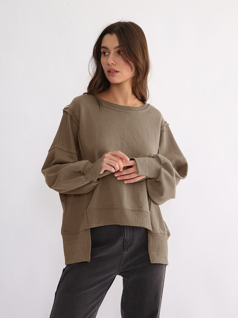 WOMEN   Oversized Cotton Sweater – Effortless Everyday Comfort