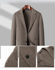 Men 70% Wool Slim Fit Business Suit Jacket – Premium Sheep Wool Blend Single-Breasted Blazer